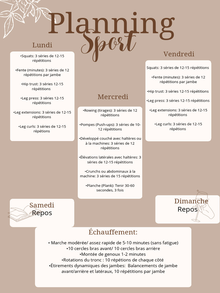 Programme d'entraînement détaillé | PDF | Musculation | Musculation
