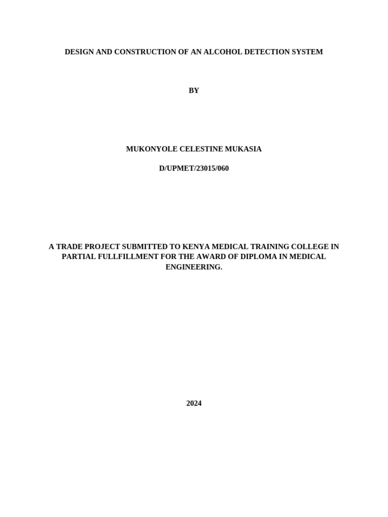 Alcohol Detection System for Hospitals | PDF | Patient Safety | Health Care