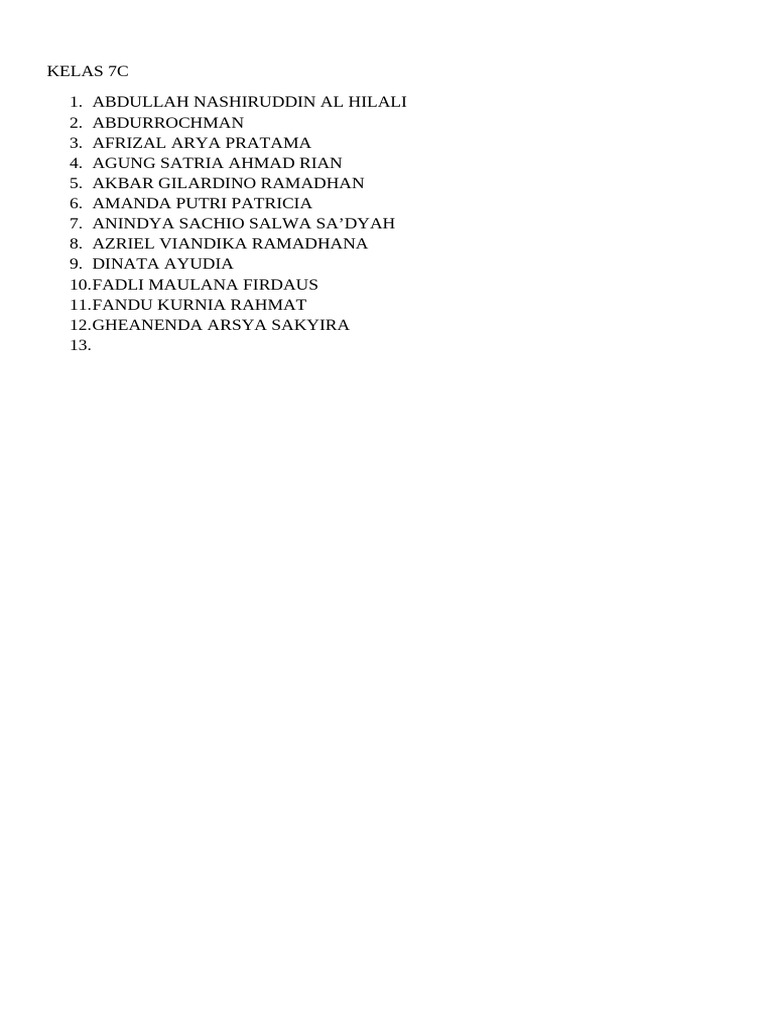 KELAS 7C | PDF