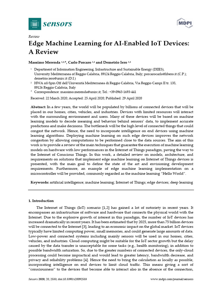 Edge Machine Learning For AI-Enabled IoT Devices A | PDF | Artificial ...