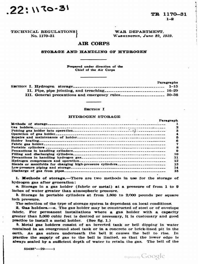 Hydrogen Storage and Handling Guidelines | PDF | Pipe (Fluid Conveyance ...