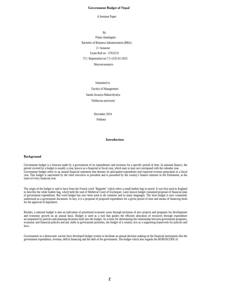 Nepal's Government Budget Analysis | PDF | Government Budget | Budget