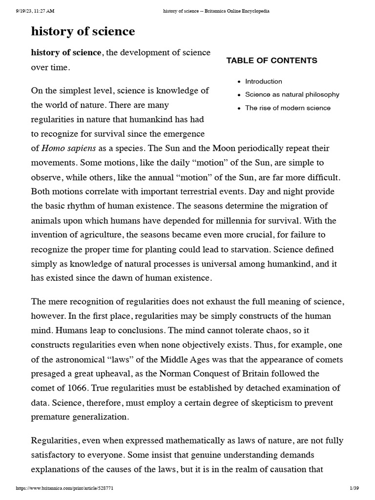 Evolution of Science Through History | PDF | Science | History Of Science