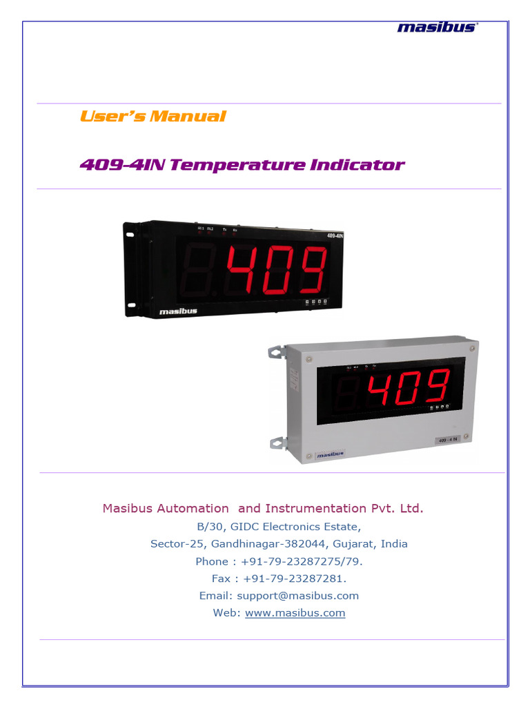 409-4IN Temperature Indicator Manual | PDF | Relay | Parameter ...