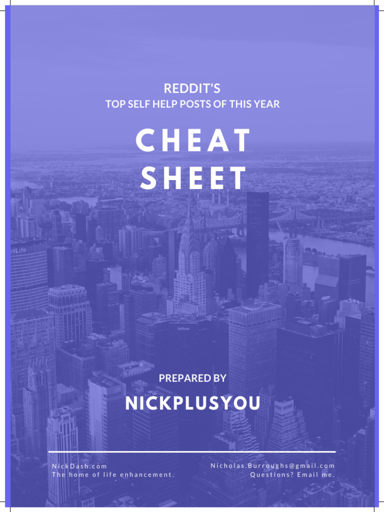Top Self-Help Insights from Reddit | PDF | Sleep | Disciplines