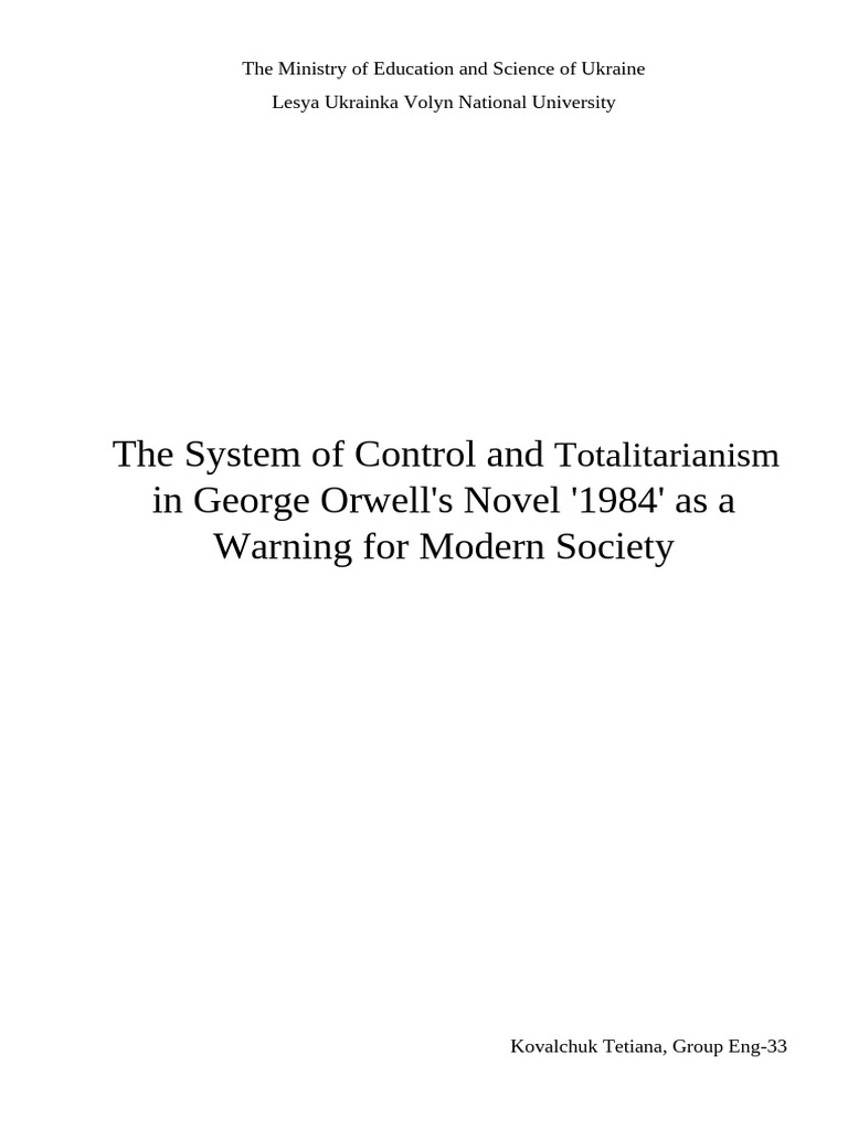 Orwell's '1984': Control and Warnings | PDF