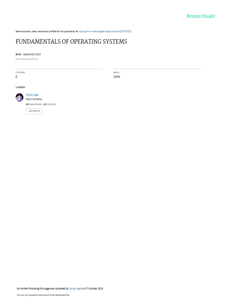 Ebook Fundamentalsof Operating Systems | PDF | Operating System ...