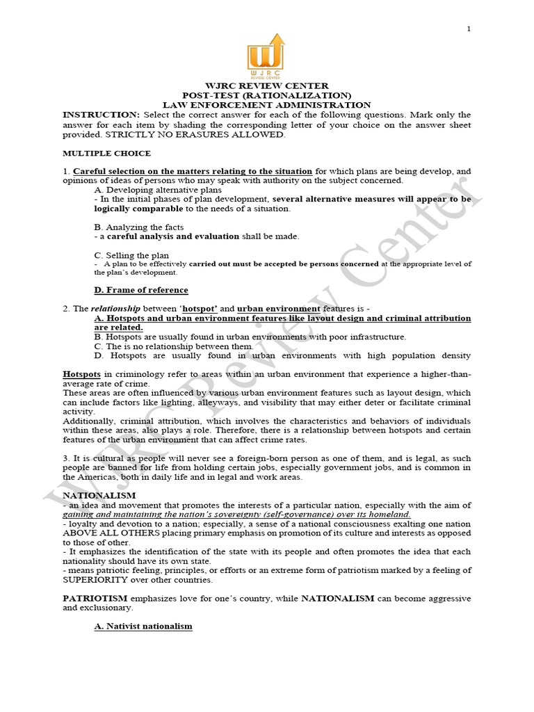 Post Test LEA With Rationalization | PDF | Nationalism | Leadership