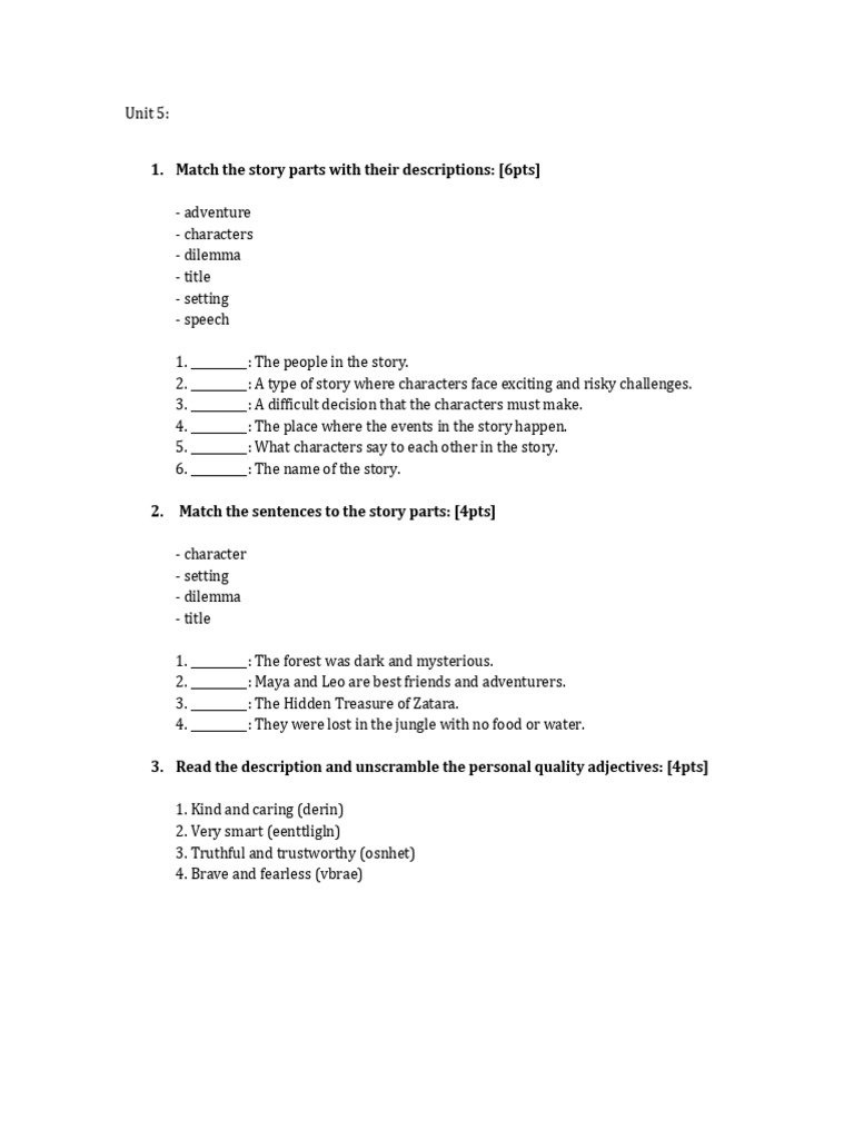 Unit 5 Practice test | PDF | Verb | Syntax