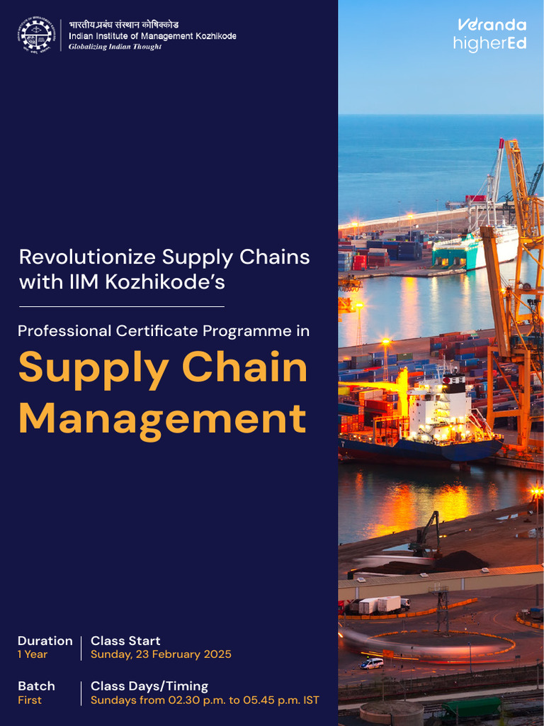 IIM Kozhikode Supply Chain Management Program | PDF | Supply Chain ...