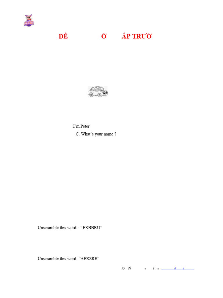 Đề Thi IOE Lớp 3 Trực Tuyến | PDF