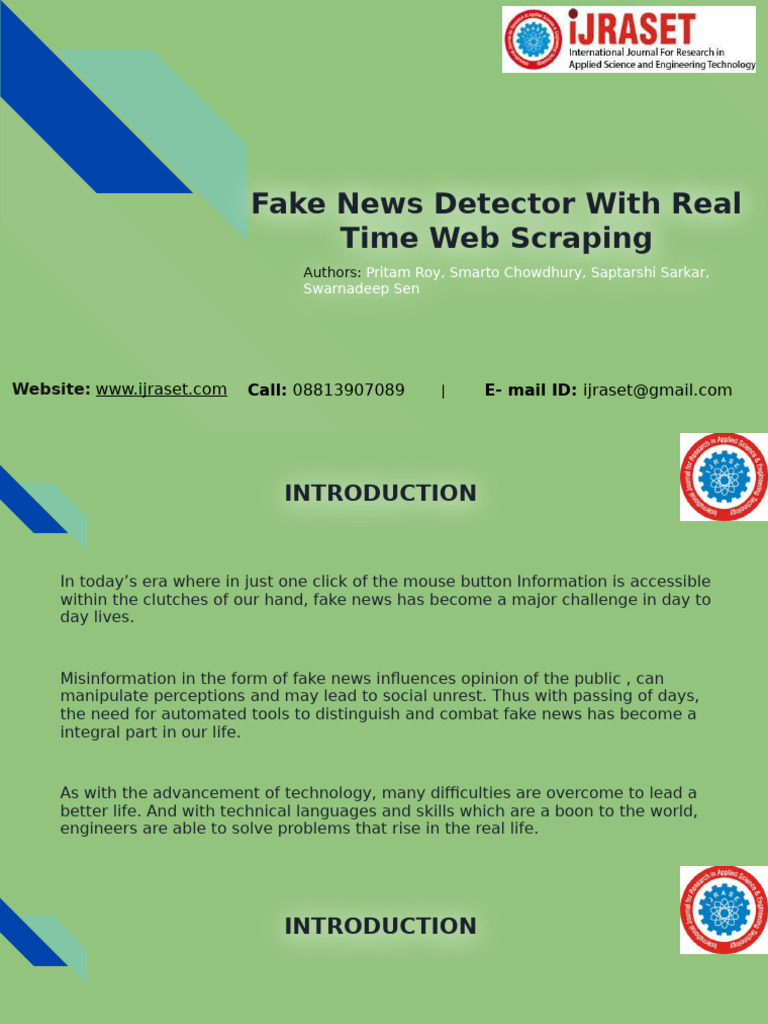 Fake News Detector With Real Time Web Scraping | PDF | World Wide Web ...