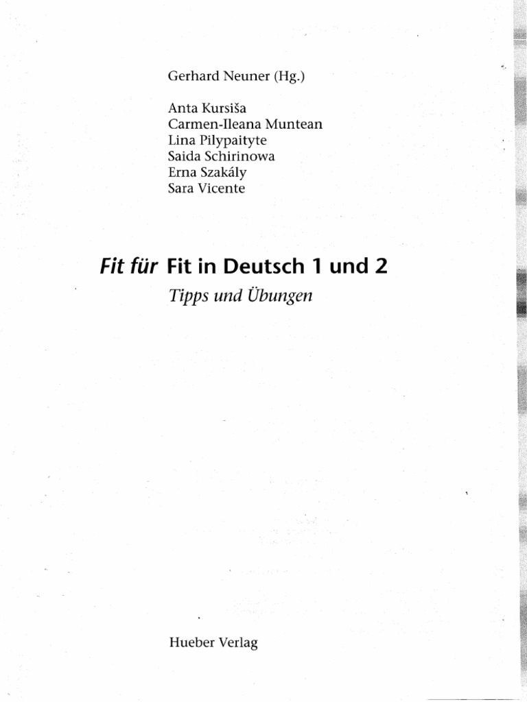 Fit Für Fit in Deutsch 1 Und 2 Lehrbuch - 2 | PDF