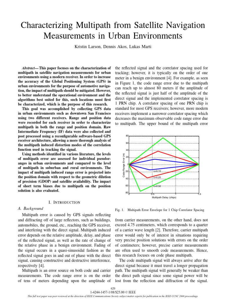 Characterizing Multipath From Satellite Navigation Measurements in ...