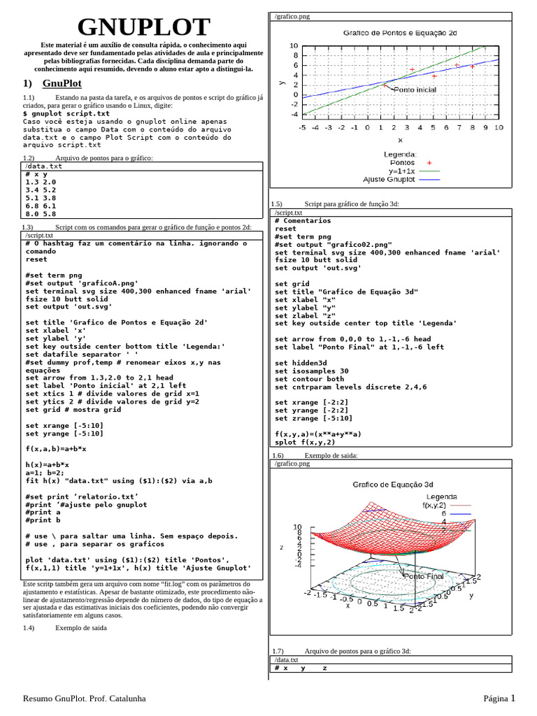 Gnuplot-resumo | PDF | Programação de computadores | Informática
