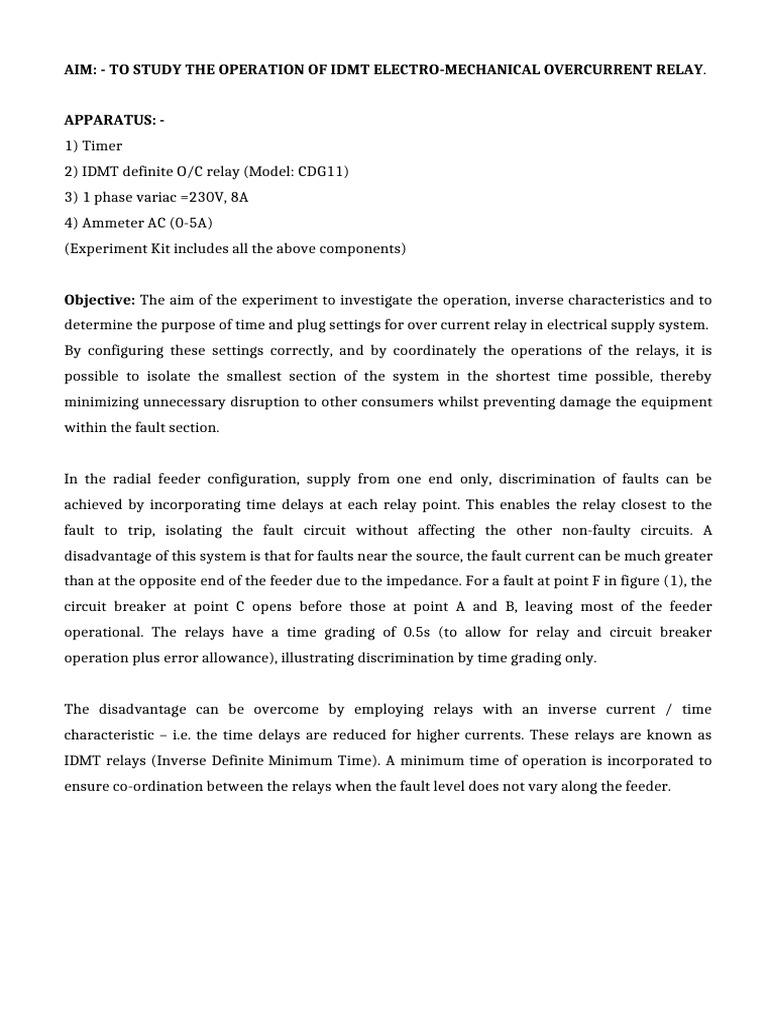 Electro Mechanical Overcurrent Relay | PDF | Relay | Equipment