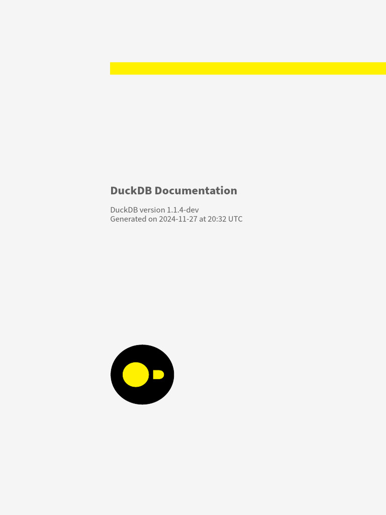 DuckDB Documentation Overview | PDF | Information Technology Management ...