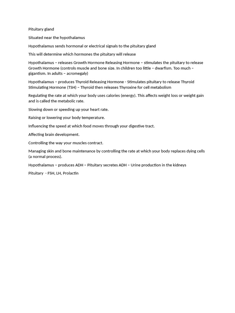 Understanding the Pituitary Gland Functions | PDF