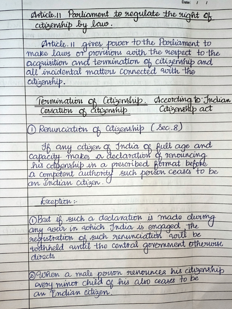 Citizenship Declaration and Termination | PDF