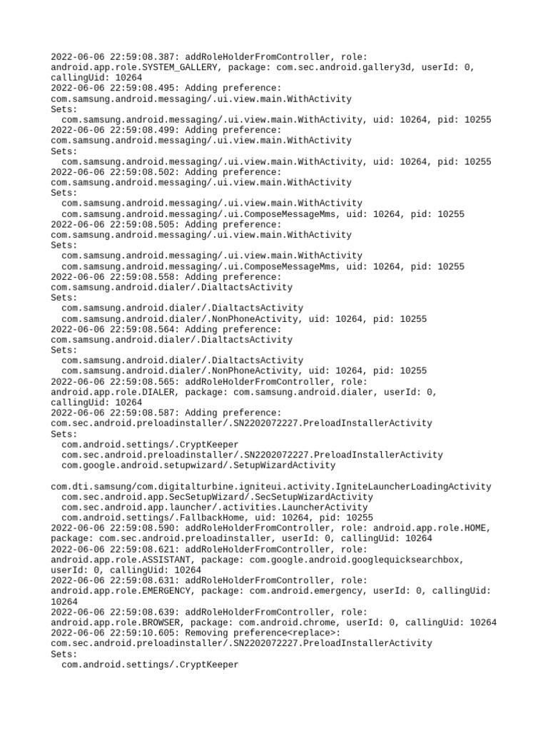 Android Role Management Logs | PDF | Mobile Software | Data Management