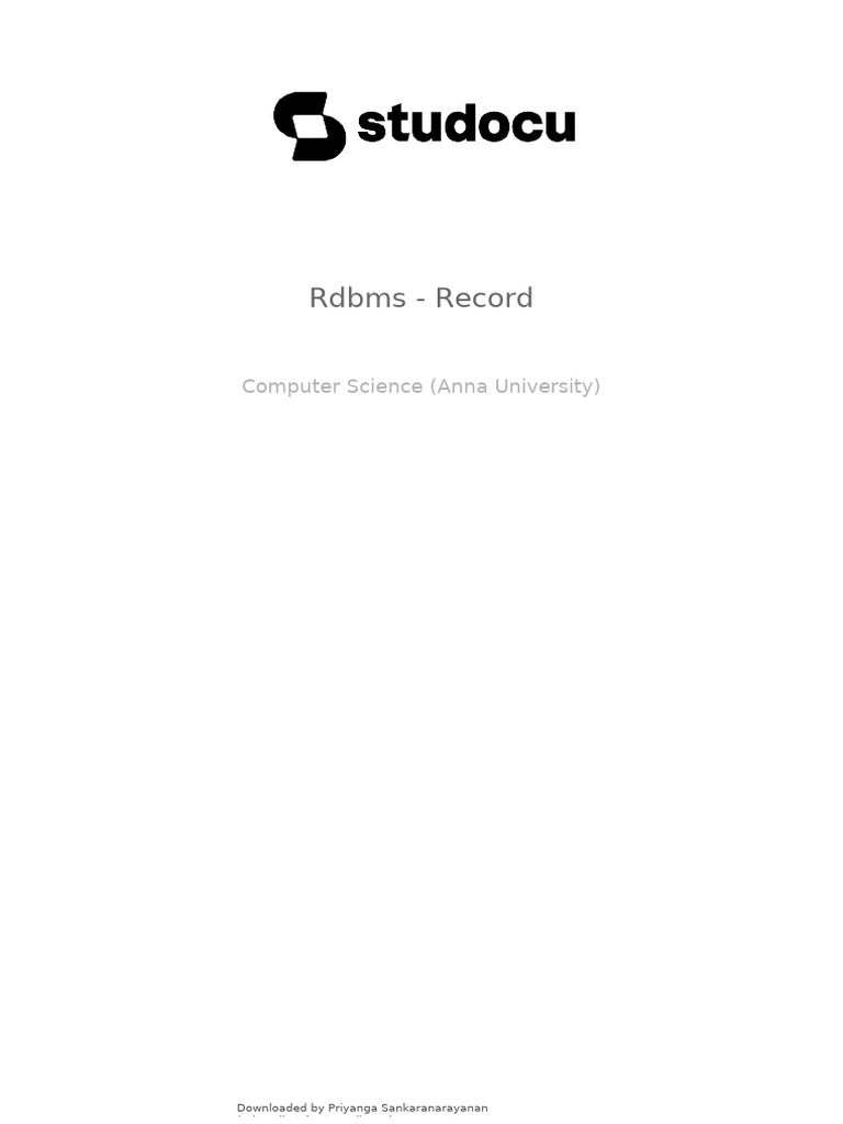RDBMS Practical Record for MySQL | PDF | My Sql | Databases