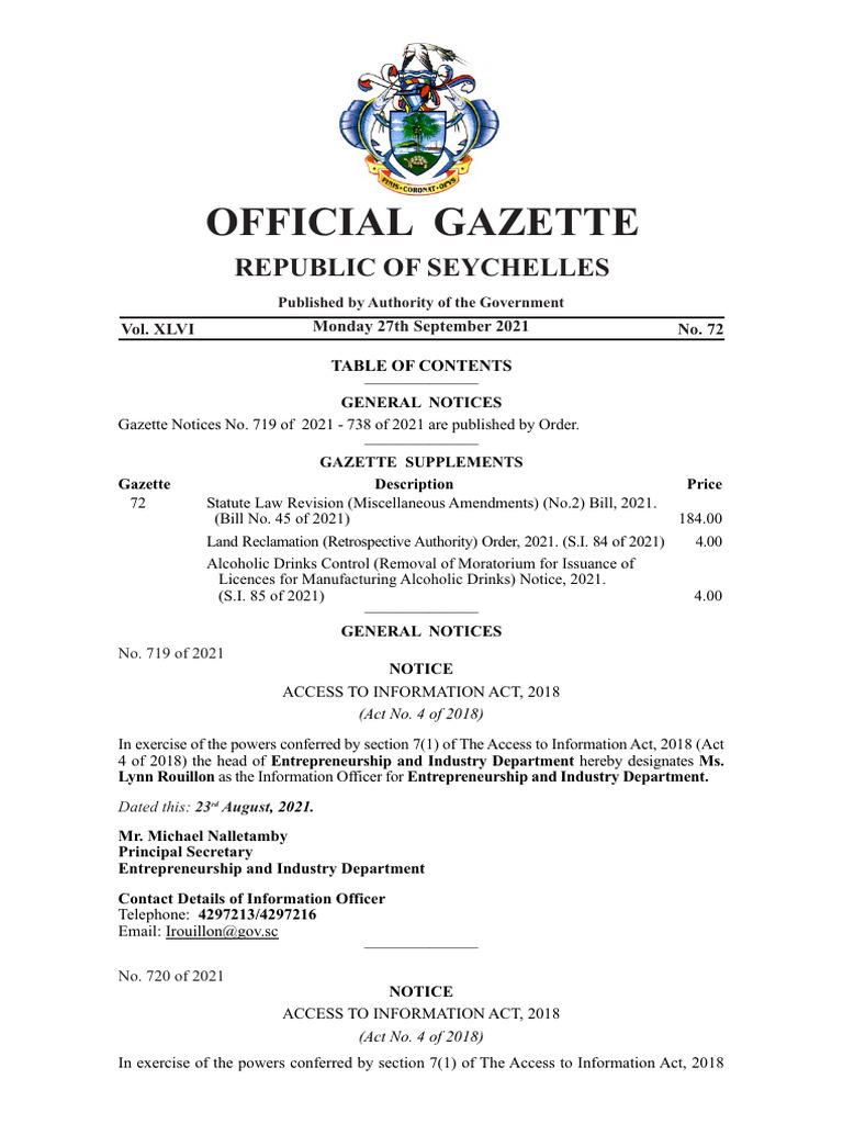 SC Government Gazette Dated 2021 09 27 No 72 | PDF | Magistrate ...