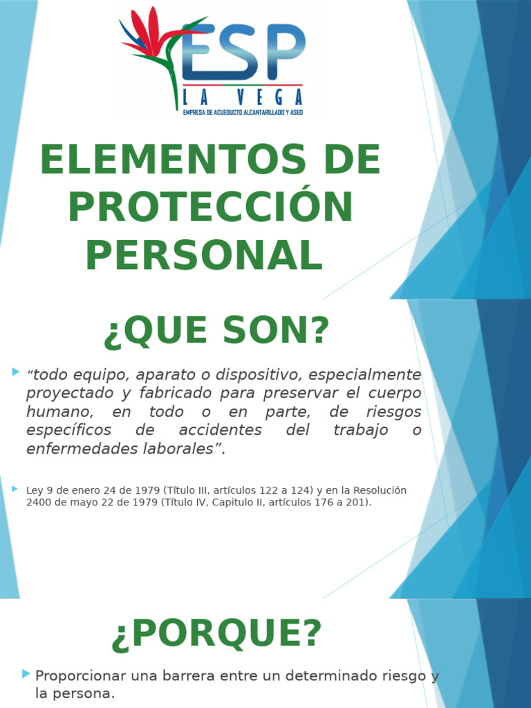 Elementos De Protección Personal Pdf