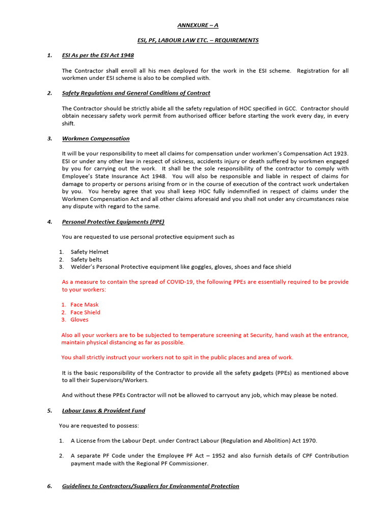 Annexures 3 MHAREESH | PDF | Employment | Personal Protective Equipment