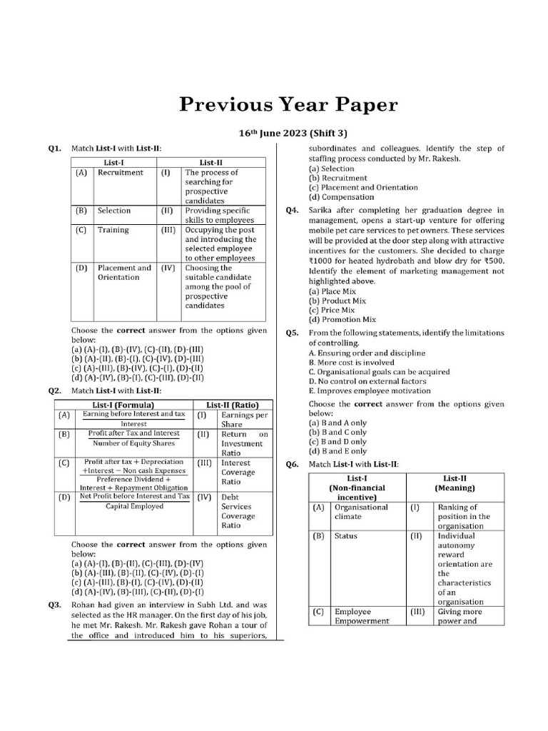Pyq of BST 2 | PDF