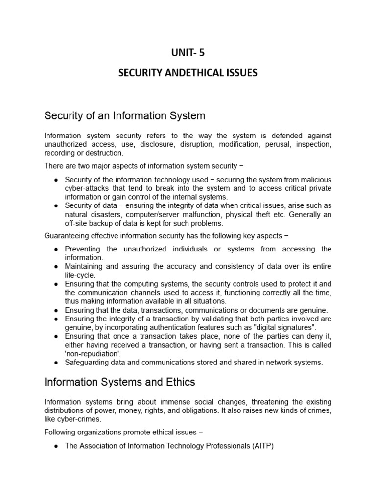 UNIT 5.docx | PDF | Computer Security | Security