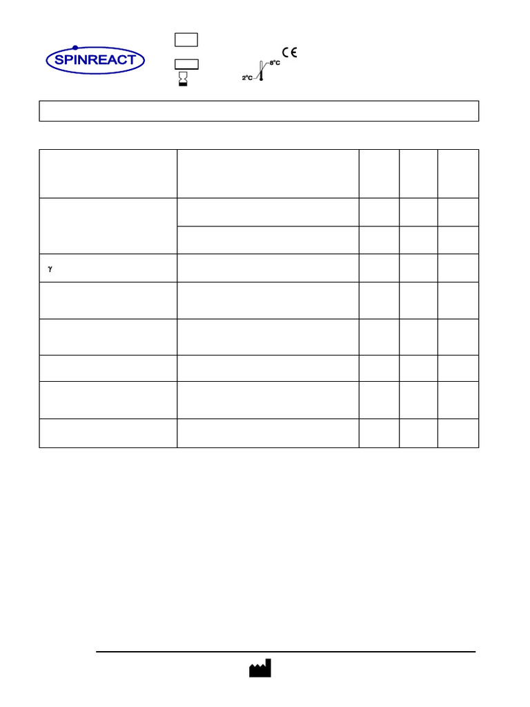 Spintrol H Calibrator Specifications | PDF | Magnesium | Creatinine