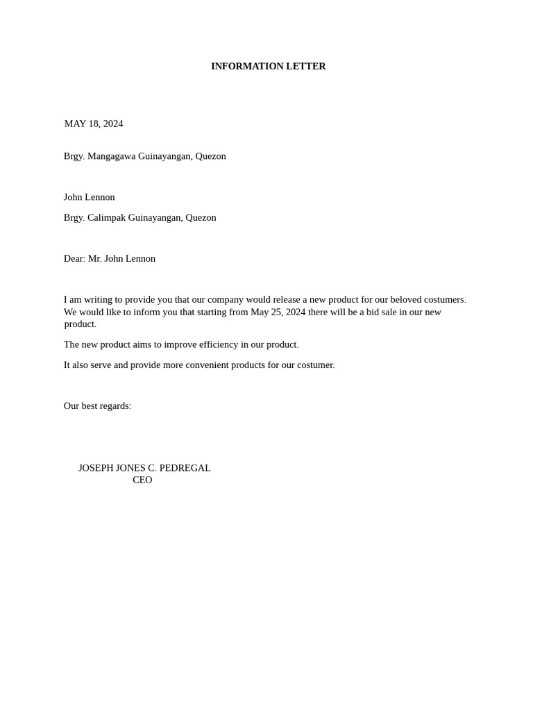 Business Correspondence Samples | PDF
