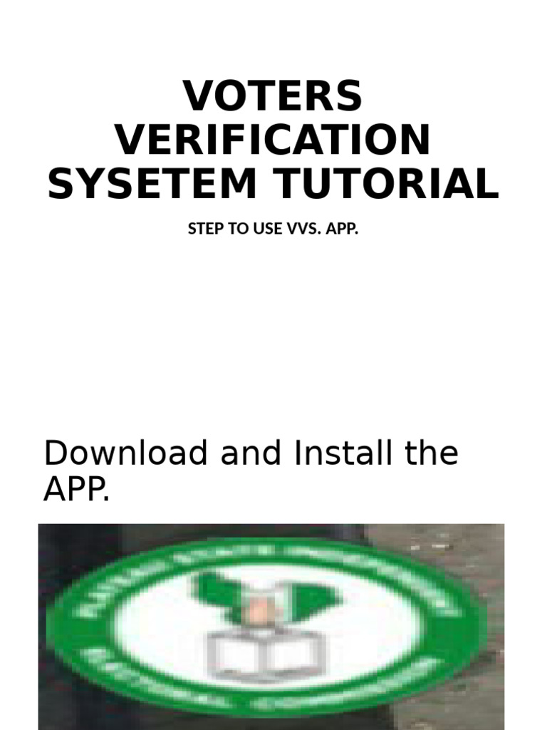 Voter Verification System App Guide | PDF | Mobile App | I Phone