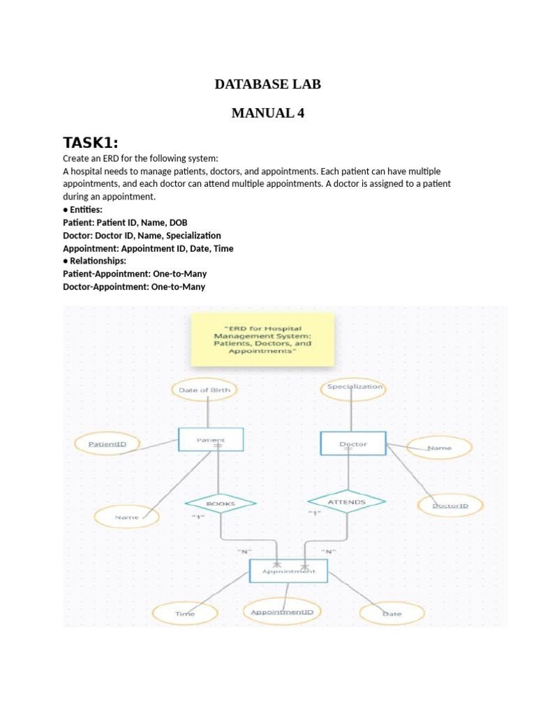 ERD Design for Healthcare and Education Systems | PDF