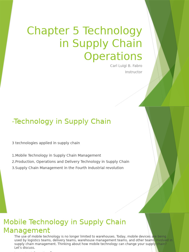 Mobile Technology in Supply Chains | PDF | Point Of Sale | Supply Chain