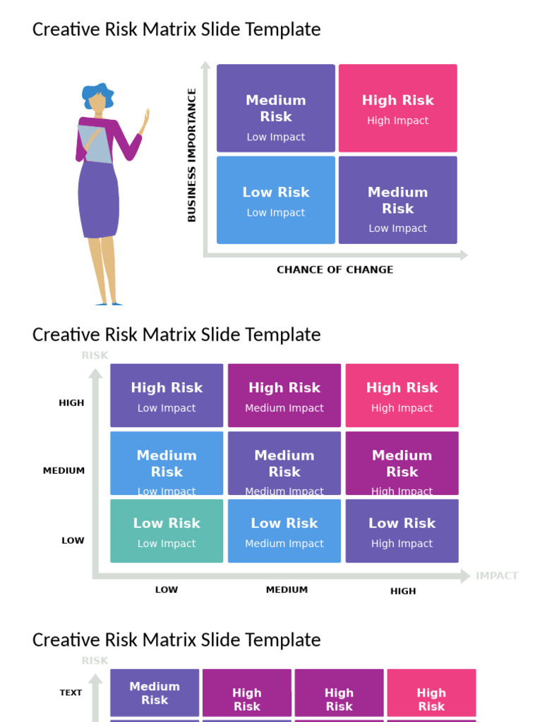 FF0432 01 Creative Risk Matrix Slide Template 16x9 1 | PDF