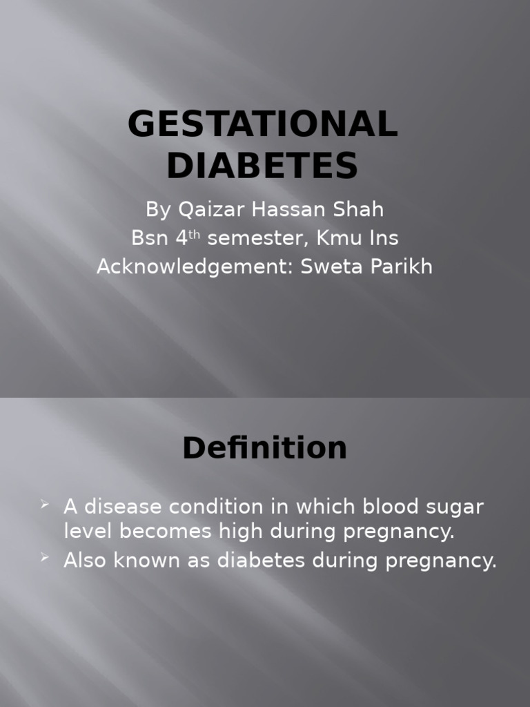 Gestational Diabetes Overview | PDF