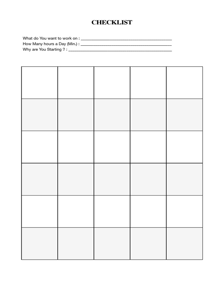 Personal Goal Setting Checklist | PDF