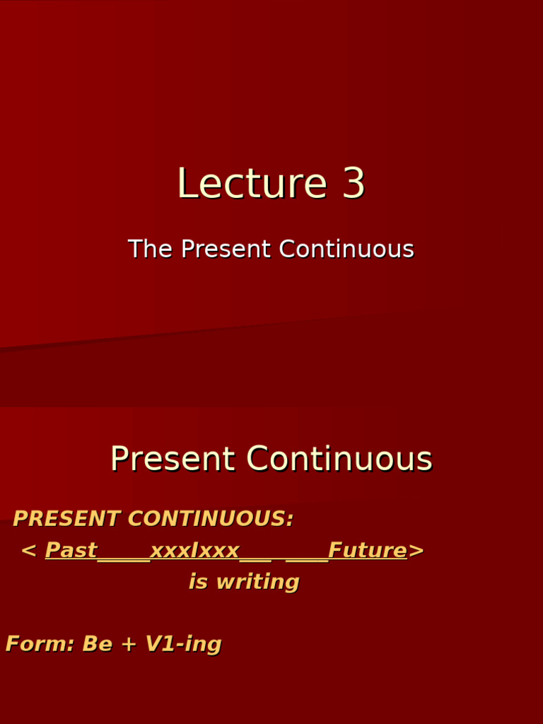 Understanding the Present Continuous Tense | PDF
