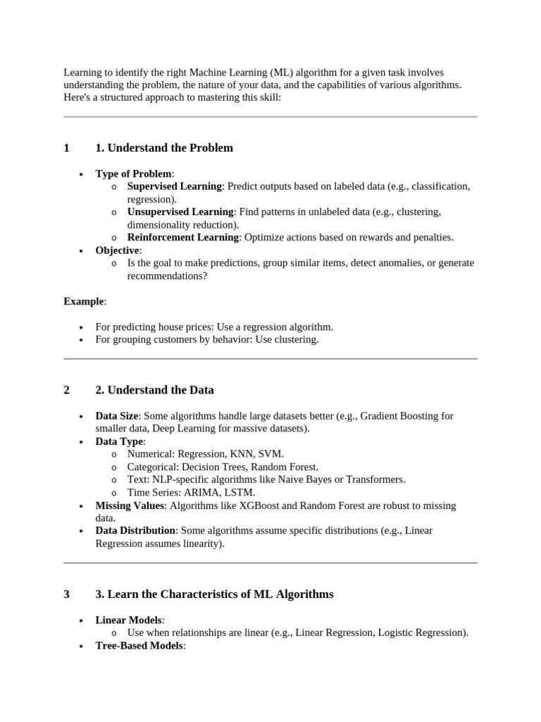 Learning To Identify The Right Machine Learning Algorithm | PDF ...
