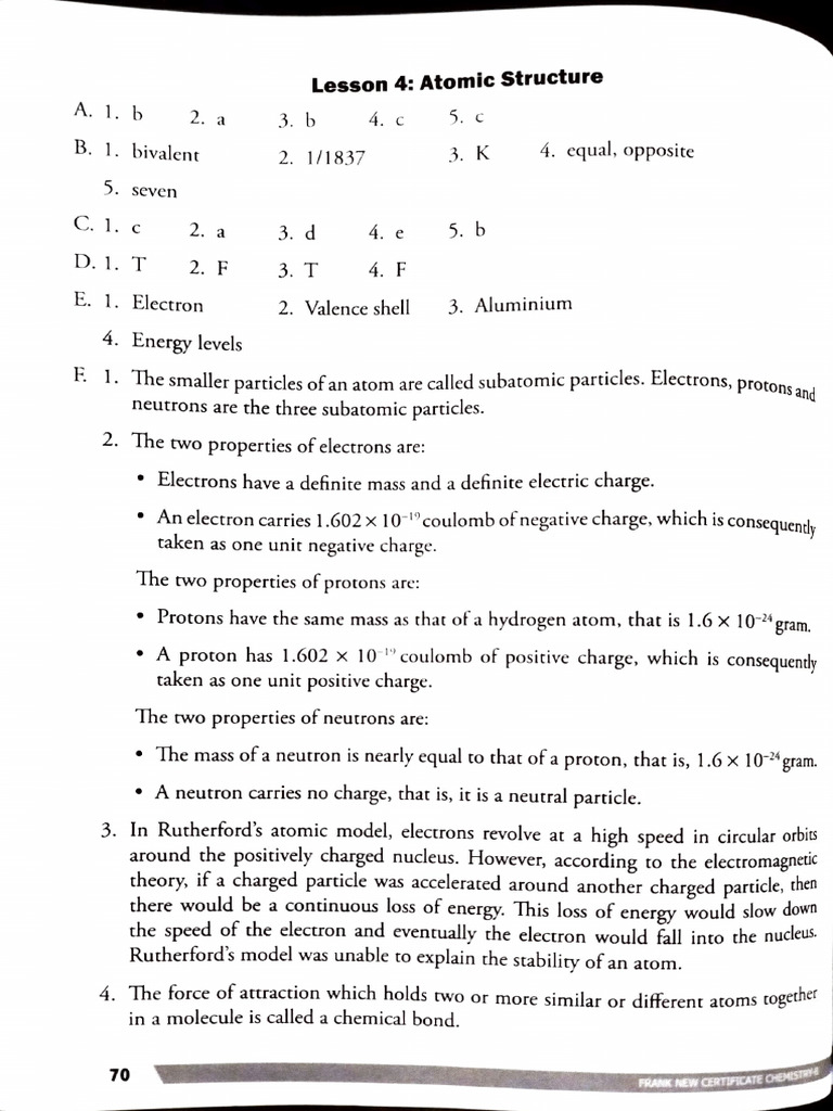 Atomic Structure Notes | PDF | Atoms | Proton