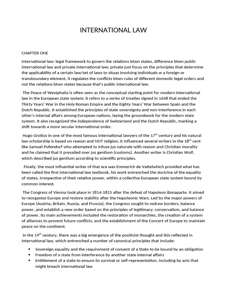 INTERNATIONAL LAW | PDF | Treaty | International Law