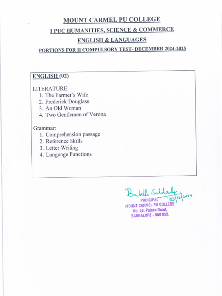 I Pu Languages Portions For Second Compulsory Test - December - 2024 | PDF