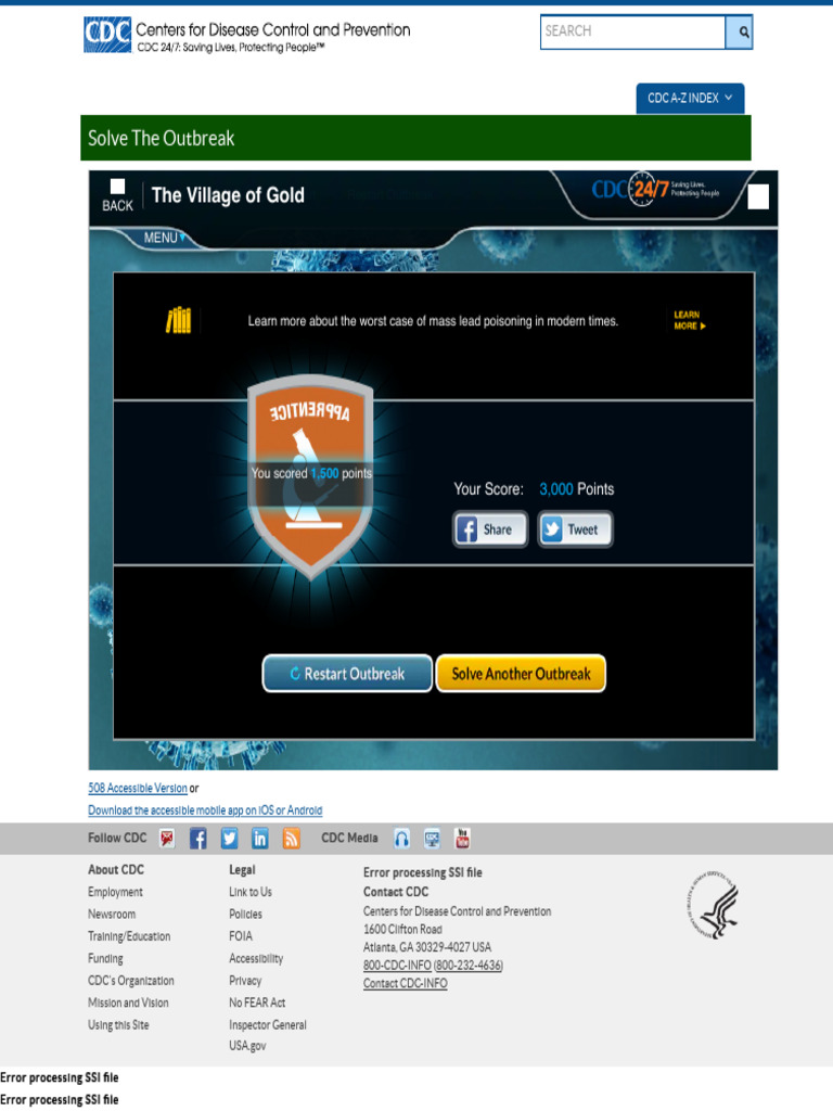Solve The Outbreak Answers Level 1