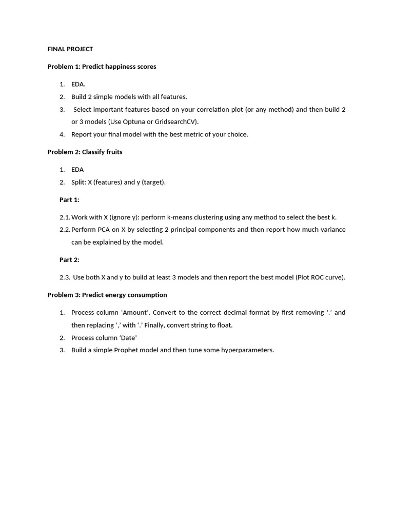 Data Science Project: Models & Analysis | PDF