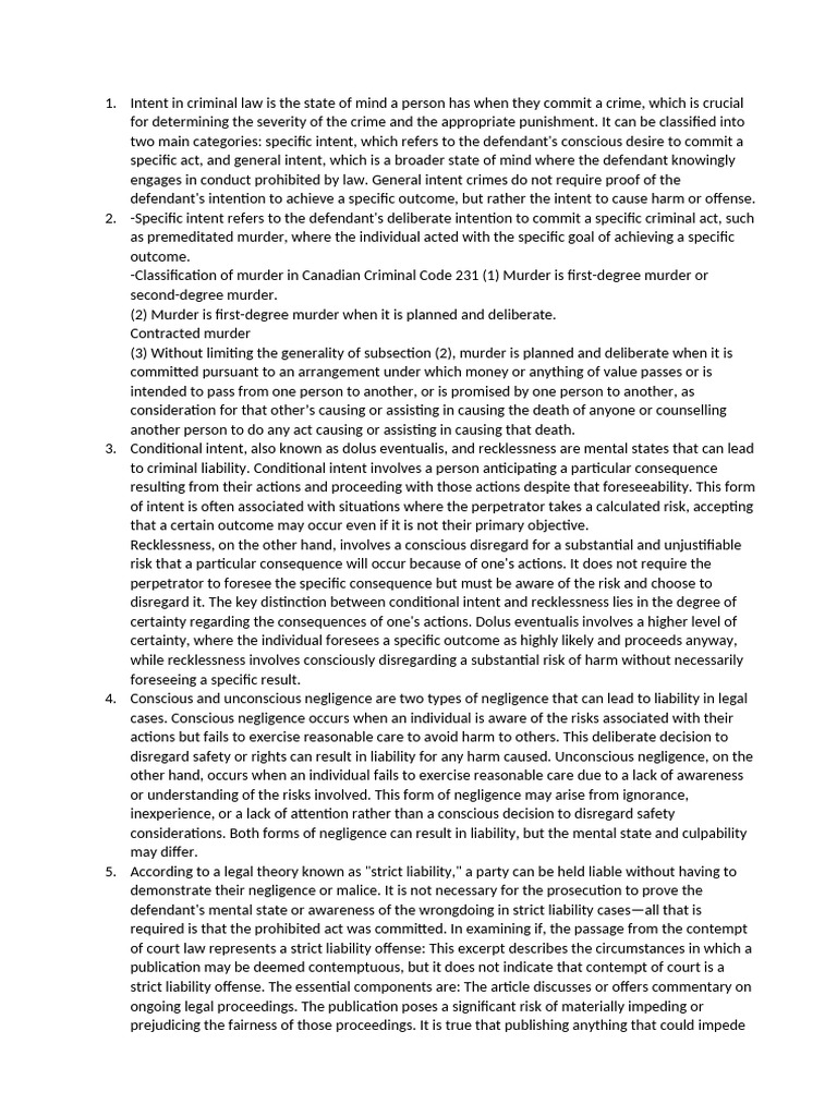 Criminal Law Pdf Mens Rea Recklessness Law