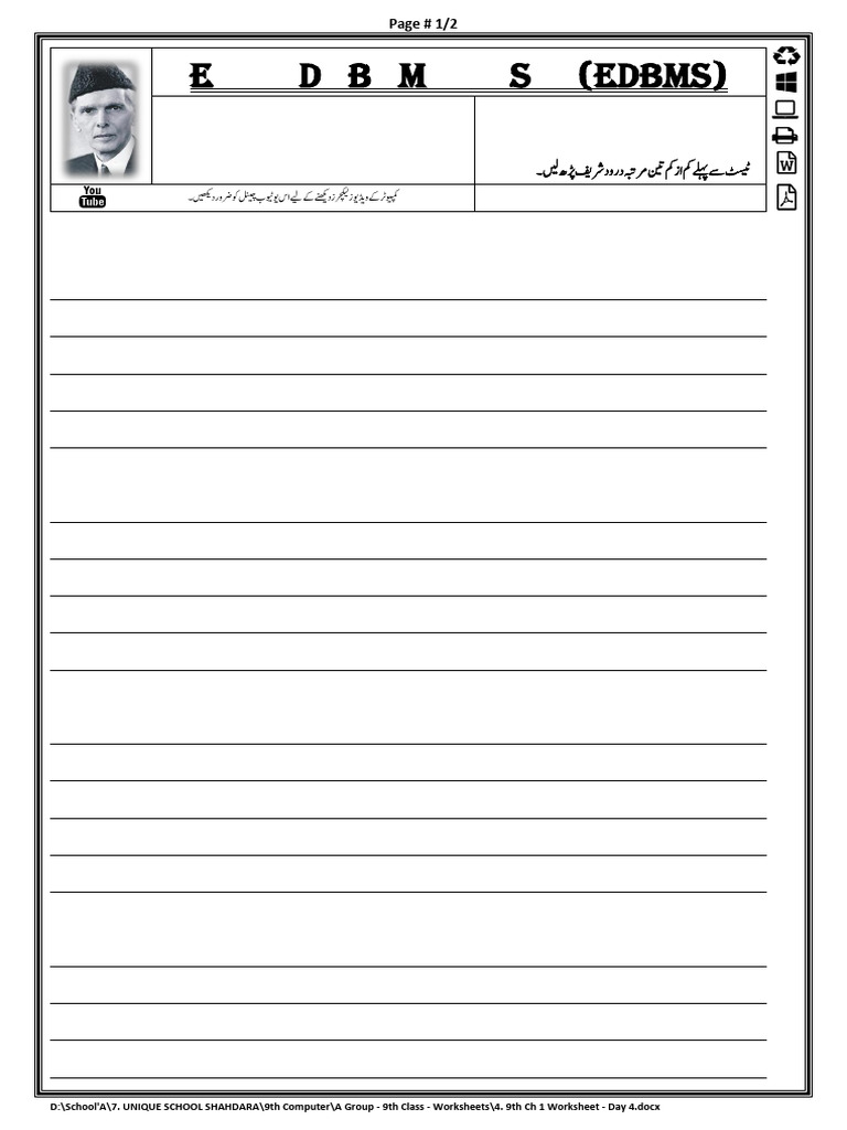 9th CH 1 Worksheet - Day 4 | PDF