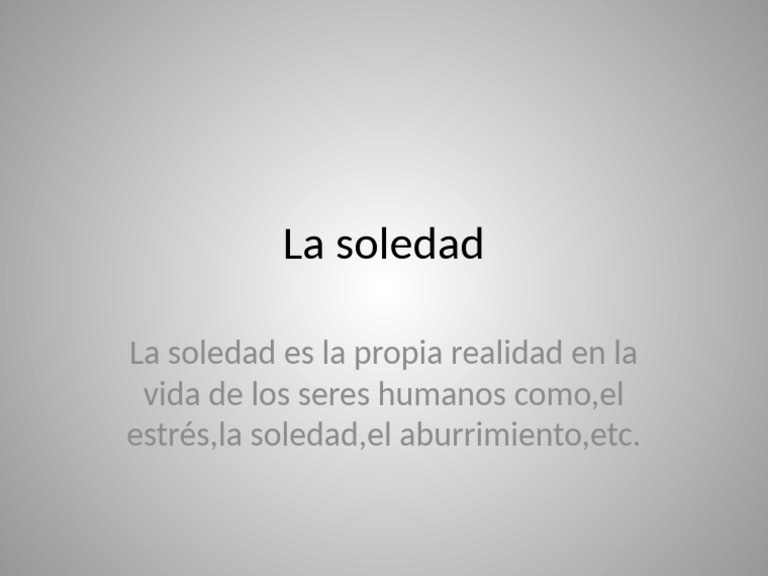 La Soledad | PDF