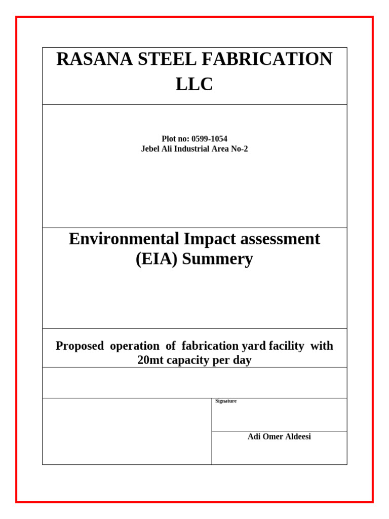 EIA Report With Out Chart | PDF | Waste | Waste Management