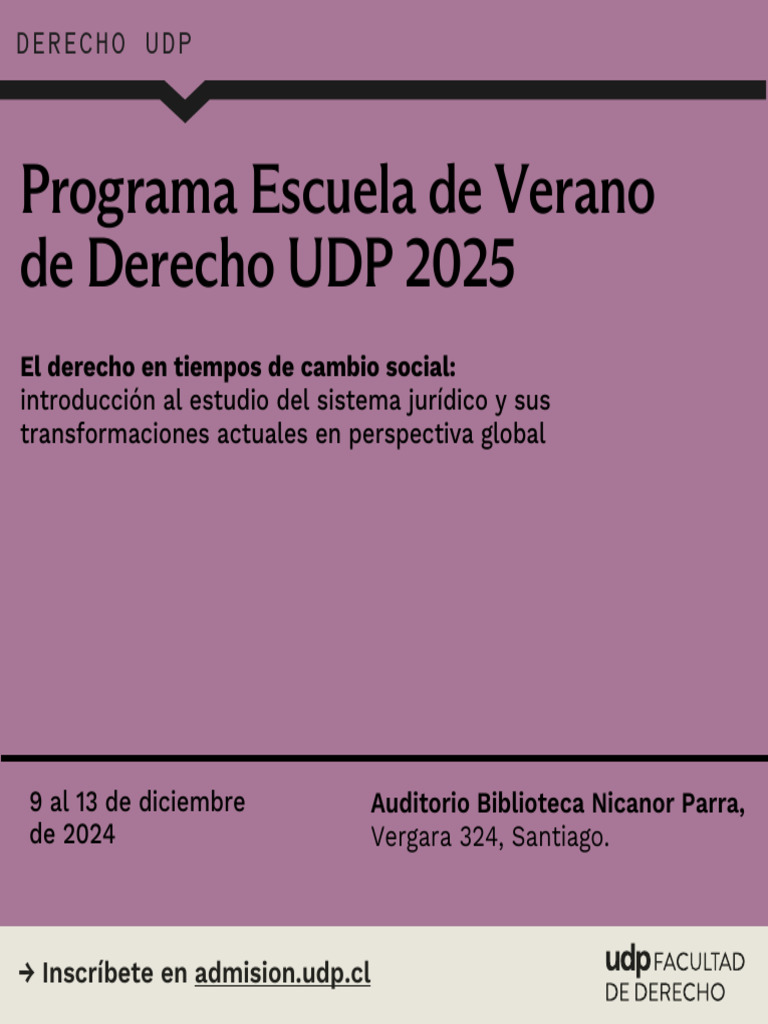 Programa Escuela de Verano Derecho 2025 2 | PDF | Justicia | Crimen y ...
